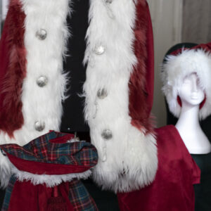 Kostim Deda Mraza - "Amsterdam Burgundy Silver double fur" (extra veliko) - PRODATO